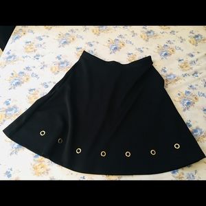 Relativity black skirt with gold rings